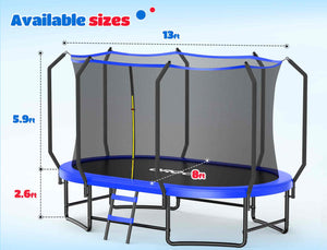 ORCC Oval Outdoor Trampoline with Safety Net